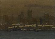 unknow artist River Front, New York, in Winter France oil painting artist